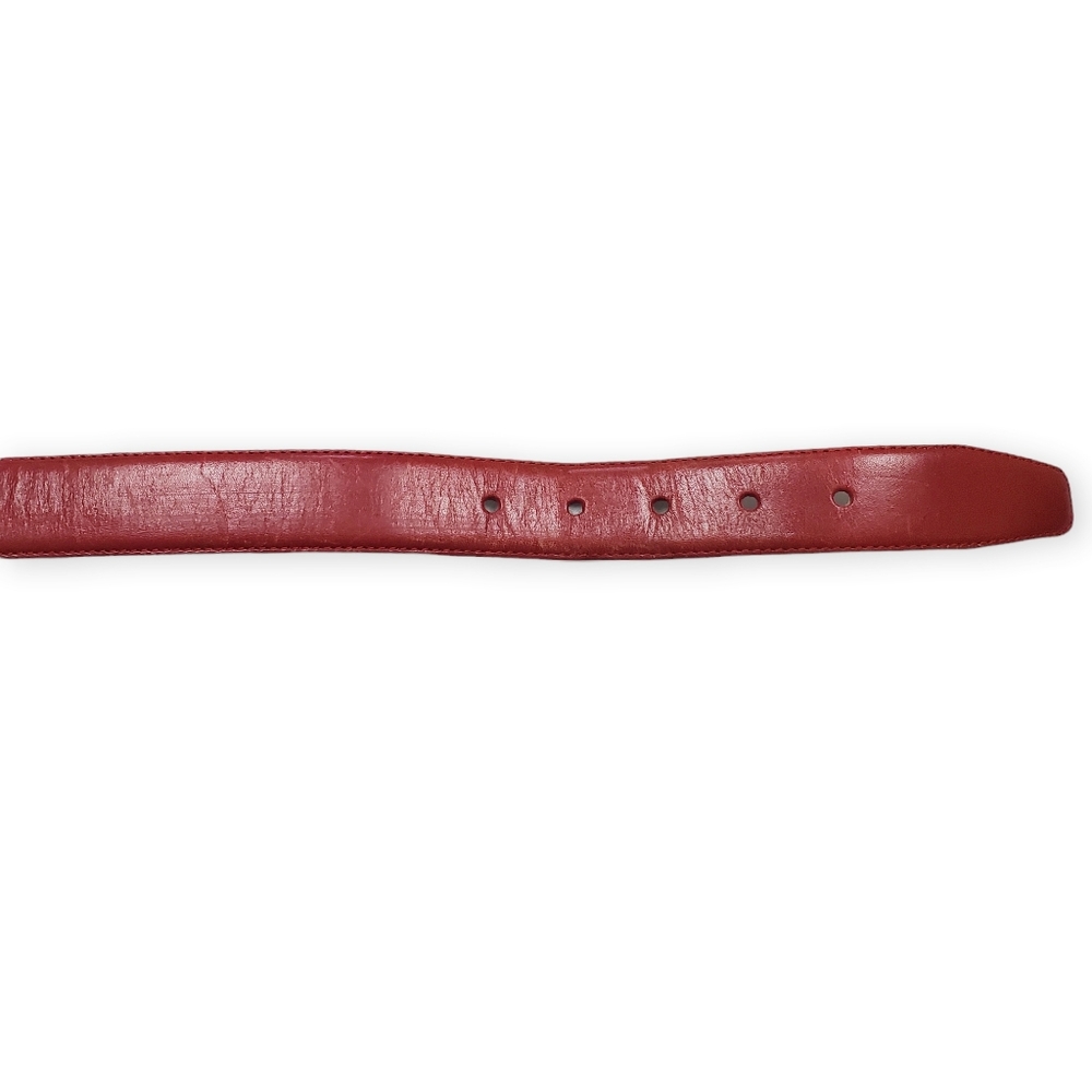 Talbots Red Leather Belt with Gold Buckle - Picture 5 of 11